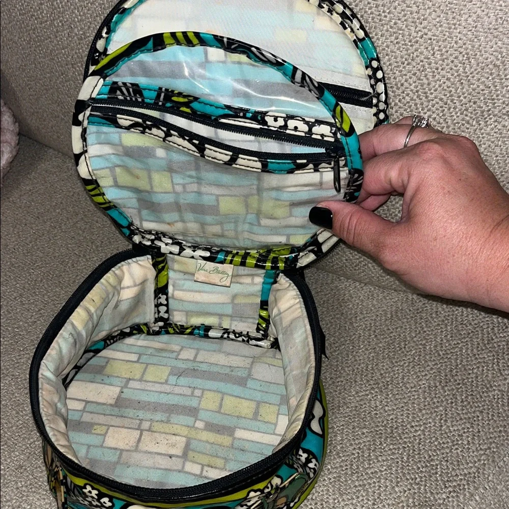 Vera Bradley Floral Teal Cosmetic Case - Small Travel Pouch